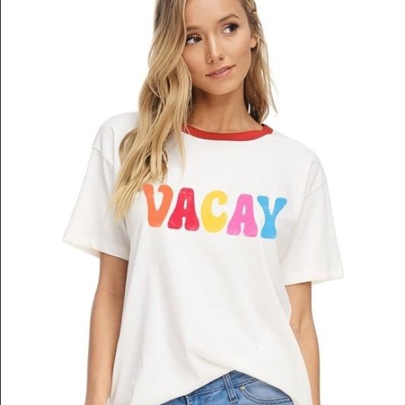 zutter Tops - SOLD - NWT WHITE VACAY TEE